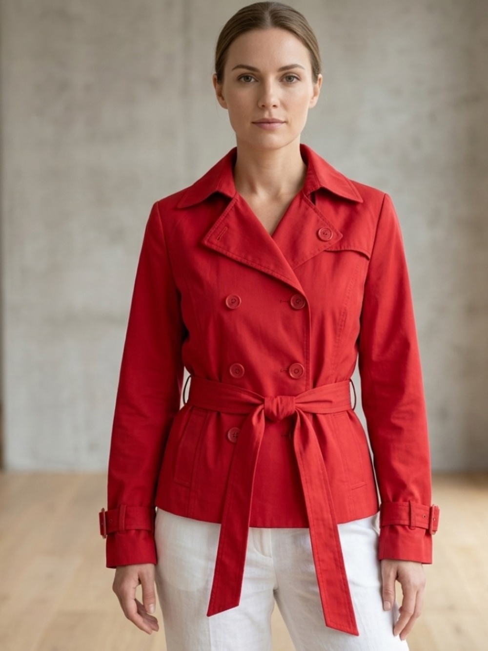 Roxy Iridescent Red Belted Coat